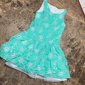 Floral eyelet dress fully lined with tulle sz 10